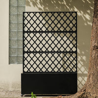 Garvee Jardinera Elevada de Acero Galvanizado Enrejado Ruedas Bloqueables Con Drenaje Fácil Montaje Resistente Versátil 89x180cm Patio Balcón Negro