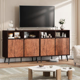 Garvee Buffet De 2 Piezas Con Cajones, Aparador De 31.5 In, Madera De Nogal, Diseño Robot-Friendly, Para Comedor Y Sala, Manijas Metálicas