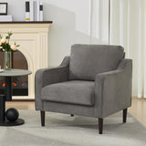 Garvee Silla de Acento Moderna Tapizada en Lino Sillón de Lectura con Patas de Madera Capacidad 159 kg 76x81 cm Gris - Gris