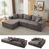 Garvee Sofá Modular 274 cm Cloud Couch con Chaise Izquierda, Diseño Boneless, Tela Polimérica, Convertible en Sofá Cama para Sala de Estar, Gris - Gris