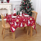 Garvee Mantel Navideño Impermeable con Motivo de Muñeco de Nieve, Rojo, 54x54, Ideal para Cocina y Comedor - Rojo