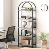Garvee Estantería de 5 Niveles con Arco Industrial Metal Robusta y Espaciosa para Hogar y Oficina 180 cm Negro - Gris & Negro