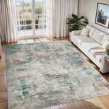 Garvee Alfombra Abstracta de 120x170 cm Lavable y Antideslizante de Terciopelo de Perlas para Pasillo Multicolor - Multicolor