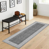 Garvee Alfombra Moderna Pelo Corto Lavable Antideslizante para Salón y Dormitorio, 60x230cm, Gris Oscuro, Suave y Esponjosa - Gris