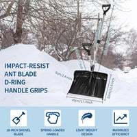 Garvee Pala de Nieve con Mango en D, Hoja 45×32 cm de Aluminio Ligera y Duradera, Empuñadura Ergonómica, Ideal para Entrada, Patio y Jardín