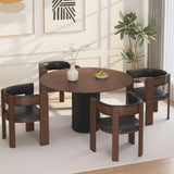 Garvee Sillas De Comedor Mid Century Modern, PU Cuero, Respaldo Curvo, Marco De Madera De Caucho, Juego De 4, Cocina Y Sala, Negro