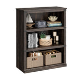 Garvee Estantería Triple Ancha de 3 Niveles Robusta y Estable Madera de Roble para Sala Diseño Industrial - Roble Oscuro
