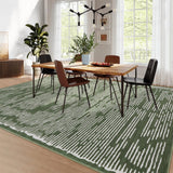 Garvee Alfombra Pelo Corto 200x290cm Verde Militar Lavable Afelpada Suave Antideslizante para Sala Dormitorio Oficina - Verde Militar