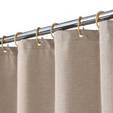 Garvee Cortina De Ducha De Tela De Lino Flax 240GSM Resistente Lavable Con Ganchos Metálicos Antióxido Estilo Hotel 80x180 Cm - Café Claro