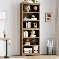 Garvee Mueble Organizador de 6 Niveles de Estilo Rústico con Protección de Seguridad para Usuarios en Estudio o Dormitorio 60cm Marrón