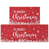 Garvee Alfombrilla cocina Navidad lino tejido copos nieve antideslizante lavable invierno hogar 100% poliéster 1900gsm 40x60cm 40x120cm Alemania rojo