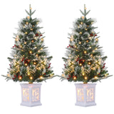 Garvee Árbol de Navidad Artificial 91 cm con 78 Luces Blancas Cálidas, Base con Copos de Nieve, Decoración para Hogar, Batería, Temporizador, Compacto, Versátil - 0.91 m