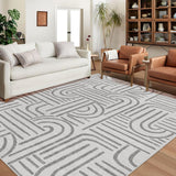 Garvee Teppich Schlafzimmer 160x230 Kurzflor Rutschfest Polyester Waschbar Weich Grau Wohnzimmer Schlafzimmer - Gris