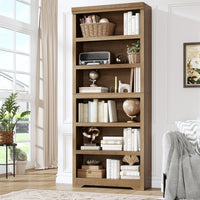 Garvee Estantería de Almacenamiento de MDF de 6 Niveles sin Puertas de 191 cm de Alto con Estantes Ajustables para Hogar y Oficina Madera