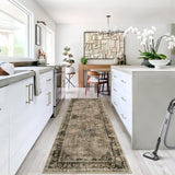 Alfombra Garvee para sala 80x150cm camello vintage, antideslizante y lavable con respaldo TPR, para sala, dormitorio y cocina - Color Camello