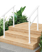 Garvee Barandillas Para Escaleras Exteriores Metal Ajustable Resistente A La Intemperie Acero Blanco Fácil Instalación