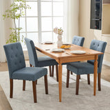 Garvee Sillas De Comedor Tapizadas Juego De 4, Diseño Parsons Moderno, Asiento Acolchado, Tela De Lino, Patas De Madera Robusta, Para Cocina Y Restaurante