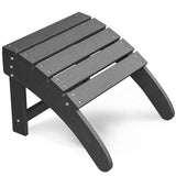 Garvee Ottoman Para Silla Adirondack HDPE Resistente Al Clima, Pie De Apoyo Curvo, Acero Inoxidable, Exterior Jardín Piscina, 18'' Tamaño, Gris - Gris Oscuro