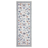Garvee Alfombra Floral Moderna Antideslizante Para Dormitorio Sala De Estar Cocina Oficina, Pelo Corto, Lavable A Máquina, Retro Multicolor - Beige