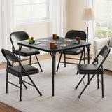 Garvee Conjunto De Comedor Plegable 5 Piezas Para 4 Personas, Mesa Cuadrada, Sillas Acolchadas, Estructura Metálica, Cocina Y Comedor Pequeño, Negro