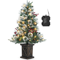 Garvee Árbol Artificial de Navidad 90cm 78 LED PVC Duradero Base X Estable Hogar Oficina Verde