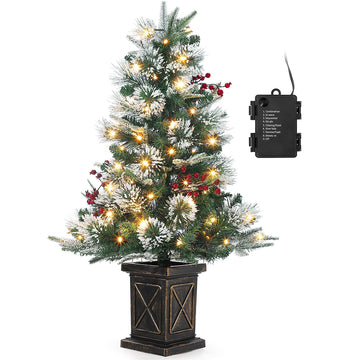 Garvee Árbol Artificial de Navidad 90cm 78 LED PVC Duradero Base X Estable Hogar Oficina Verde