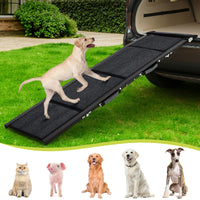 Garvee Rampa para Perros Plegable Aleación de Aluminio 1.3mm Tela No Tejida Antideslizante Ligera para Perros Autos y Viajes 160x43.2cm