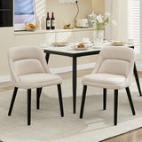 Garvee Sillas De Comedor Modernas Beige Tapizadas En Lino Con Patas De Madera Para Cocina Y Sala