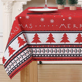 Garvee Mantel Navidad rojo, impermeable, de poliéster, motivo de árbol de Navidad, rectangular 137×274 cm, ropa de mesa para fiestas navideñas - Rojo