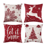 Garvee Fundas de Almohada 4 Piezas Navideñas 45x45 cm, Poliéster Suave y Respirable, Elástica y Sin Arrugas, Decoración para Fiestas, Multicolor - 2