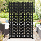 Garvee Paravn Metlico Independiente 122x198cm Acero Galvanizado Proteccin Visual y Contra Viento Jardn Terraza Balcn