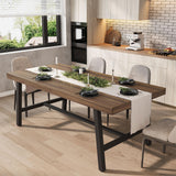 Garvee mesa de Comedor Industrial para 6-8 Personas, Madera MDF, Estructura Metálica Resistente, Ajustable, Cocina y Comedor, 200×90×76 cm, Marrón - Marrón