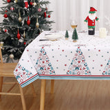 Garvee Mantel Navidad impermeable patrón estrella cubierta mesa party 137x229cm blanco - 