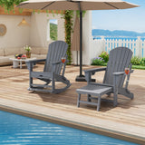 Garvee Sillas Adirondack Mecedoras Plegables Set de 2, 4 en 1 con Reposapiés Retráctil, HDPE Resistente, para Patio y Jardín, Negro