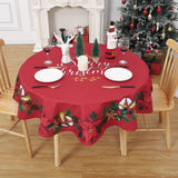 Garvee Mantel redondo Navidad impermeable poliéster patrón floral vichy picnic 152cm rojo