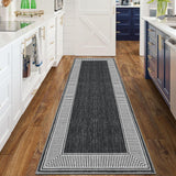Garvee Tapis de Salon Lavable Antidérapant Poils Ras Ultra-Doux Résistant aux Taches Pour Chambre et Appartement - Negro