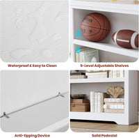 Garvee Estantería de 6 niveles ajustable 191cm de alto, 80cm de ancho, MDF resistente, diseño antideslizante, estilo granja, para sala y oficina