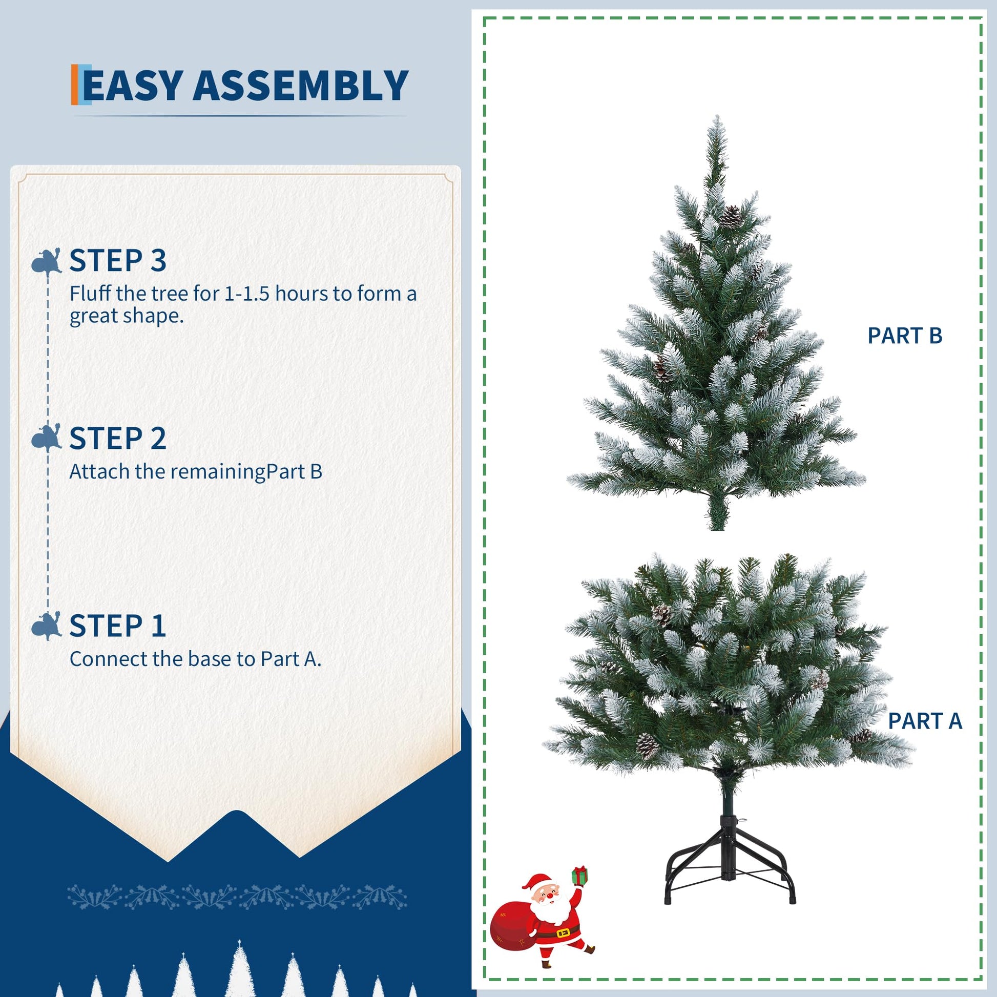 Garvee Árbol de Navidad Artificial con Iluminación LED, Realista y Fácil de Montar, Materiales PVC y PE, 135-270CM, Color Verde