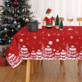 Garvee Mantel Navideño Rectangular Rojo 137x274 cm, Diseño de Copos de Nieve, Resistente al Agua, Decoración para Fiestas y Año Nuevo - Rojo