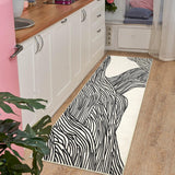 Garvee Alfombra De Área Para Sala De Estar, Moderna Lavable, Antideslizante, 60x230cm, Blanco Y Negro - Blanco & Negro