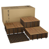 Garvee Baldosas de Madera de Acacia 22 PCS Interbloqueables para Patio y Balcón 30 × 30 cm Madera Sólida Resistente al Clima - Marrón
