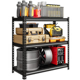 Garvee Estanterías De Almacenaje Ajustables De Acero, Modular 2 En 1, Alta Capacidad, Resistente A La Oxidación, Para Garaje Y Almacén, Varias Medidas, Negro - Negro Mate