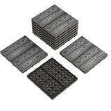 Garvee Set de 9 Baldosas de Suelo de Composite para Exterior 30x30 cm Suelo Encastrable de Madera Sintética Antideslizante para Terraza Jardín y Balcón Gris - Gris