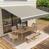 Garvee Toldo Retráctil Manual 3x2.5m para Terraza y Jardín, Toldo Exterior Impermeable con Protección UV y Manivela, Aluminio Reforzado Color Gris - Gris