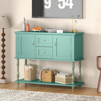 Garvee Mesa de Entrada Vintage con 2 Cajones y Puertas para Sala y Pasillo, 107 cm, Verde, Rústico