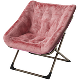 Garvee Silla Plegable Rosa de Piel Sintética, Reclinable Ajustable, Capacidad 136 kg, Portátil para Dormitorio y Sala - Rosa Palo