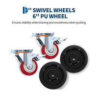 Garvee Tanque de Drenaje de Aceite Eléctrico de 20 Galones de Acero y Plástico 110V, Tanque de Hierro con Mango Plegable y Ruedas Giratorias, Duradero y Fácil de Usar para Coches y Camiones