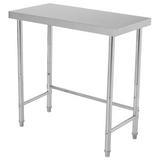 Garvee Mesa de Acero Inoxidable 45,72×91,44cm Mesa de Trabajo Comercial con Base Abierta Estabilidad Superior Resistente al Clima Cocina y Taller - Sin ruedas