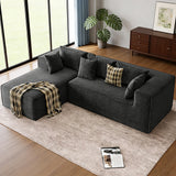 Garvee Sofá Modular Seccional L-Shape con Chaise, Chenilla Gris Oscuro, Sala de Estar, Asientos Profundos, Espuma Alta Resiliencia - Gris Oscuro