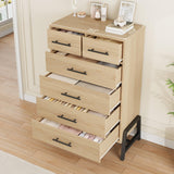 Cómoda Garvee 6 cajones de madera con protección anti-vuelco, para sala, dormitorio y habitación infantil, 75x39x118 cm, MDF, moderna